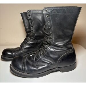 VTG Corcoran Field Combat Boots Black Leather *Made In USA* Mens Size 9.5